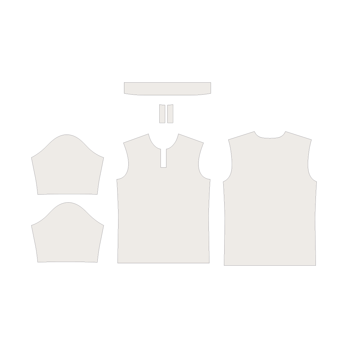 Polo shirt pattern pieces