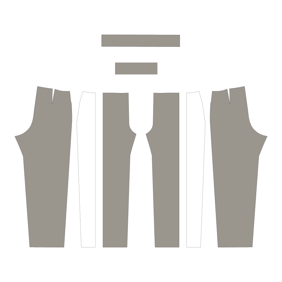 Trousers pattern pieces