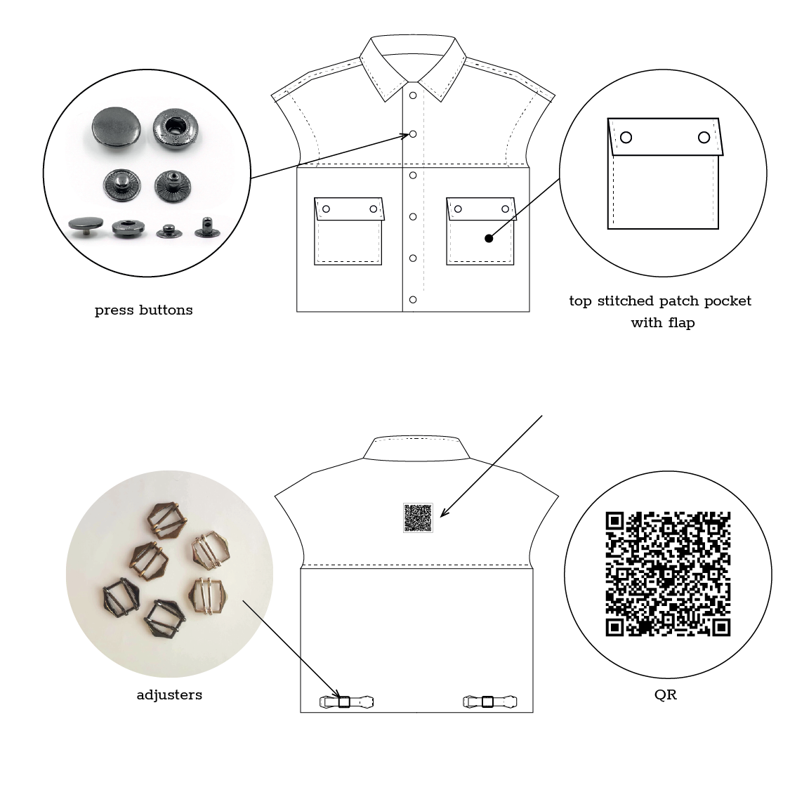 Vest technical drawing