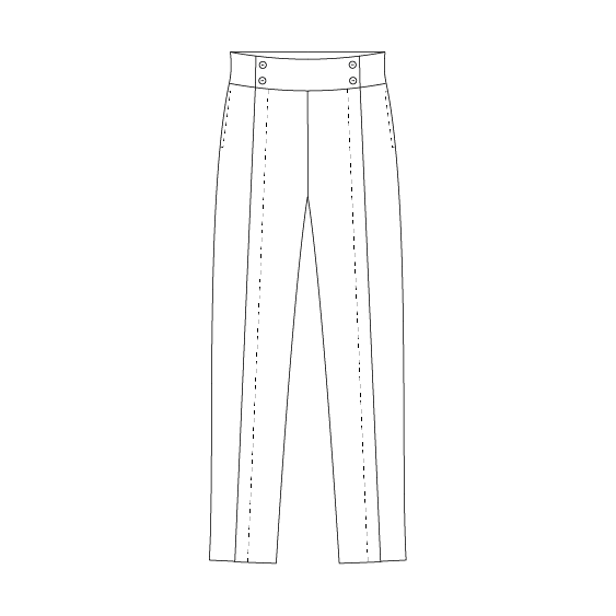 Trousers technical drawing