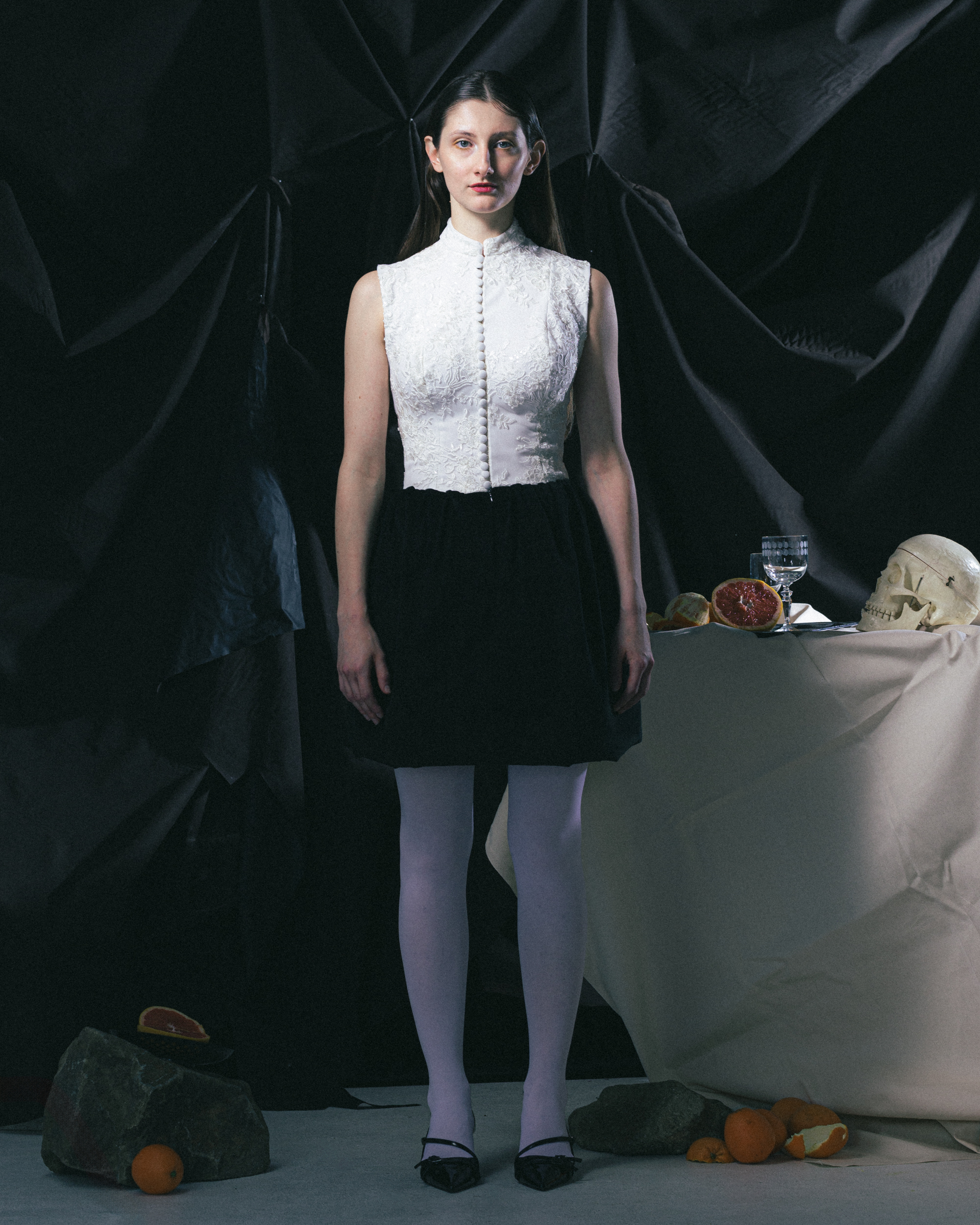 Lace Bodice, Velvet Skirt
